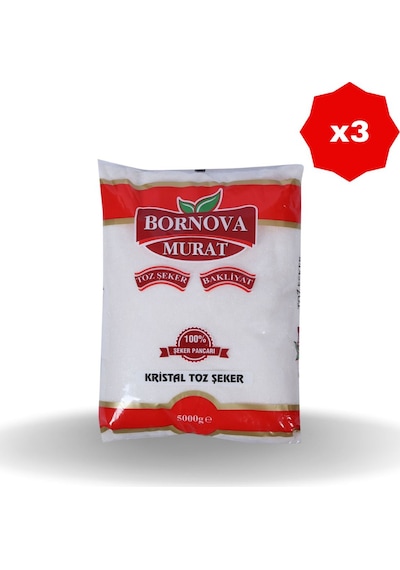 Toz Şeker 5 Kg X 3 Adet