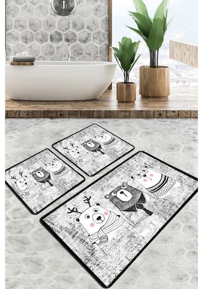 Three Bears Banyo Halısı Djt 3 Lü Set Çok Renkli