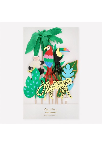 Meri Meri - Jungle Jamboree Cake Toppers - Jungle Jamboree Pasta Süsü Tüm Yaşlar