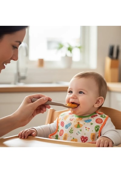 Babyjem Yumuşak Uçlu Silikon Kaşık Latte