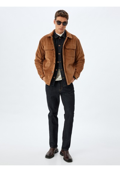 Koton Slim Fit Ceket Fitilli Kadife Gömlek Yaka Kapaklı Cep Detaylı Pamuklu Deve Tüyü 5wam20118hw Taba Koton Slim Fit Ceket Fitilli Kadife Gömlek Yaka Kapaklı Cep Detaylı Pamuklu Deve Tüyü 5wam20118hw Taba