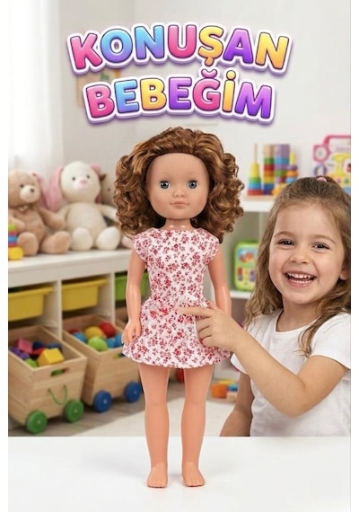 Alya Türkçe Konuşan Etkileşimli Eğitici Oyuncak Bebek 40 Cm Kafası Ve Kolları Et Bebek 50194330