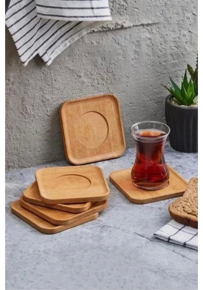 Mien Men370 Kare Bambu Çay Tabağı 6 Lı