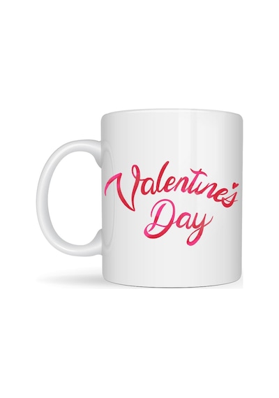 Valentine S Day Porselen Kupa Model 3 Aşk Temalı Özel Tasarım Kahve & Çay Kupası, Sevgililer Günü