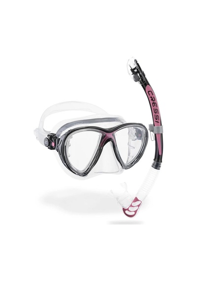 Cressi Big Eyes Evolution Maske Alpha Ultra Dry Şnorkel Seti Pembe Pembe