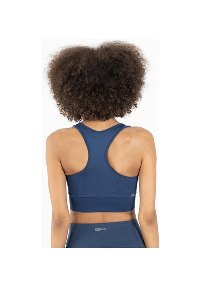 Maraton Active Slimfit Kadın Bisiklet Yaka Kolsuz Fitness Gece Mavisi Bra 813047-Gece Mavisi Koyu Mavi