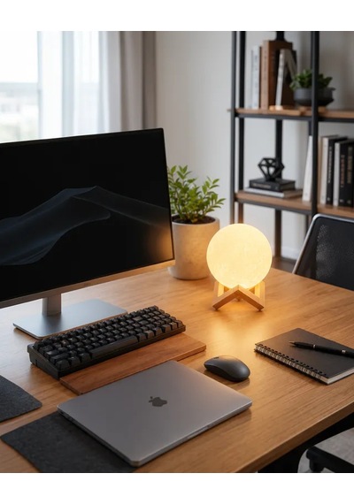 Astraltech 3d Ay Dokulu Gece Lambası Usb Şarjlı Çok Renkli