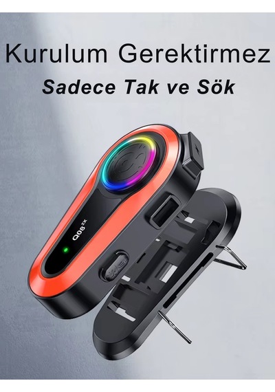 Wearfitpro Q08-2x Rgb Işık Efektli İntercom Bluetooth Motosiklet Kask Kulaklığı İntercom Kulaklık