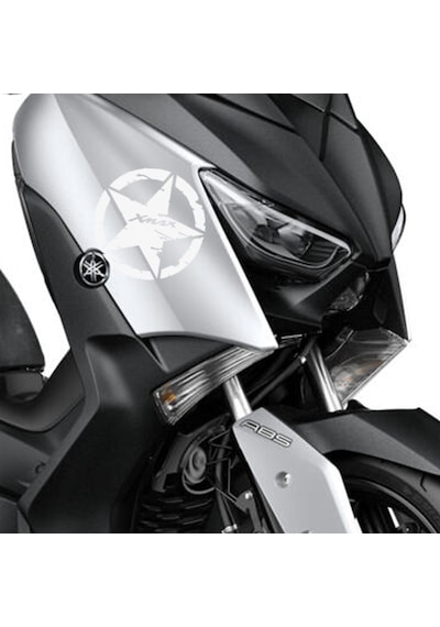 Deeb Army Yamaha Xmax Yıldız Sticker Etiket Mat Beyaz 2 Adet