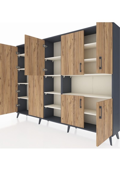 Arges Dolap 13 Raflı 7 Kapaklı 220x30x163 Antrasit-çam/aytaşı Atlas Çam/aytası - Antrasıt Arges Dolap 13 Raflı 7 Kapaklı 220x30x163 Antrasit-çam/aytaşı Atlas Çam/aytası - Antrasıt