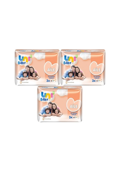 Uni Baby Islak Havlu Mendil Aile 52 Yaprak 9 Lu Set 3pk 3 Islak Mendil