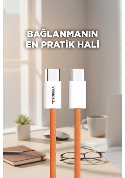 Torima U25 Şarj Kablosu Type-C Hızlı Şarj Ve Data Kablo Turuncu