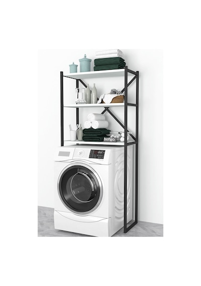 3 Raflı Metal Banyo Düzenleyici Rafı Beyaz