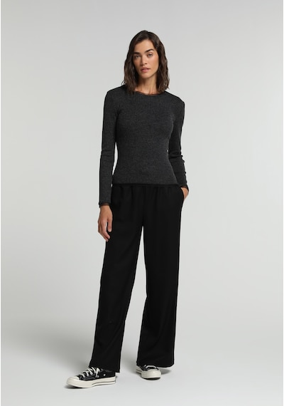 Colin's Colins Regular Fit Yüksel Bel Geniş Paça Kadın Siyah Pantolon Cl1081663 Q1.v1 Blk