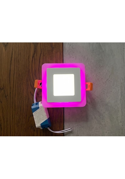 Kare Sıva Altı Led Spot Aydınlatma 9 Watt Çift Renk 3 Kademe Pembe Beyaz Gece Lambası Armatür