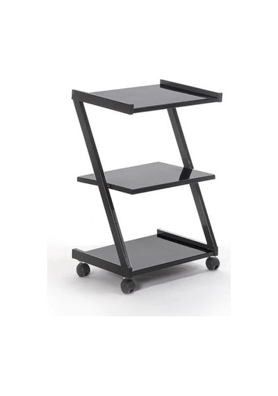 İron Cihaz Taşıma Ve Setup Sehpası Z Tipi - 3 Raflı - Siyah Beyaz