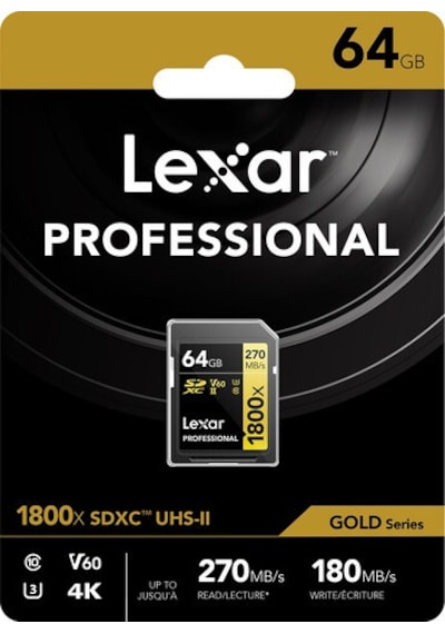 Lexar Gold Series 1800x 64 GB SDXC Class 10 UHS-II Hafıza Kartı