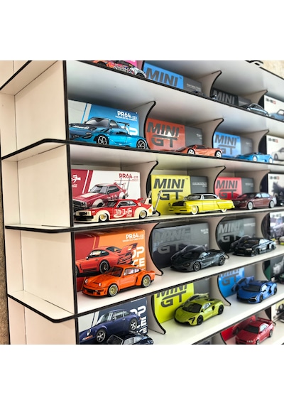 Pleksi Kapaklı 1:64 Ölçek Kutulu Sergileme , Oyuncak Araba Rafı, Akrilik Kapak Kutu Araba Diecast Vitrini Beyaz