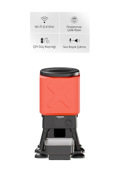 Xenon Smart Köpek Mama Kabı Ve Su Pınarı Seti 14l Ortopedik Çelik Kase, Uygulama Kontrol, Paslanmaz Çelik Su Pınarı, Wifi, Büyük Cins Uyumlu Beyaz