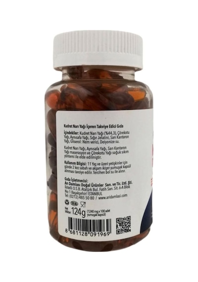 Arı Damlası Gastro Life Kudret Narı Yağı Takviye Edici Gıda 1240 MG 100 Softjel Arı Damlası Gastro Life Kudret Narı Yağı Takviye Edici Gıda 1240 MG 100 Softjel