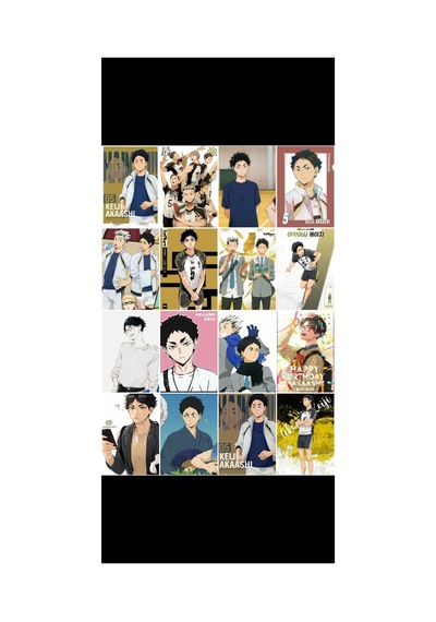 Haikyuu - Keiji Akaashi Desenli Tasarım 16' L Fotokart Seti