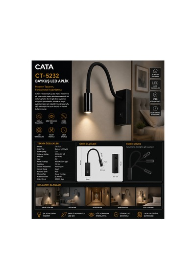 Ct-5232 Baykuş Led Aplik Modern Duvar Apliği Dekoratif İç Mekan Aydınlatma Diğer