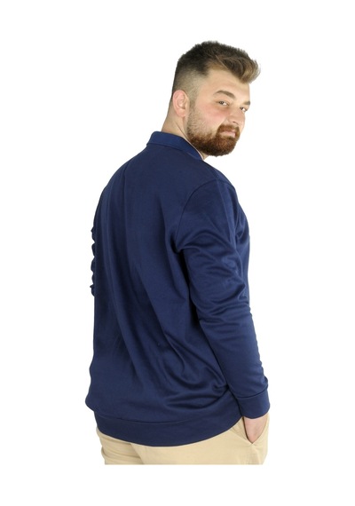 Mode Xl Erkek Uzun Kol Polo Cepli Interlok M 22460 Indigo 001