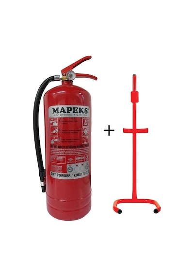 Mapeks Tüpaş Marka 6kg Yangın Tüpü Ve C Tipi Sehpa 2li Set