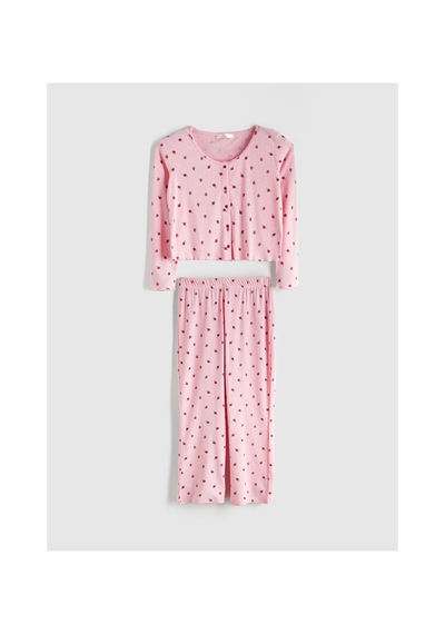 Lcw Dream Pembe Petite U Yaka Çiçekli Kadın Pijama Takımı