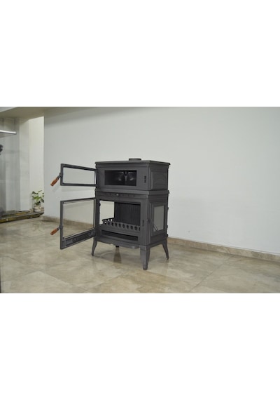 Retro Lüd Dik Fırınlı Yk Döküm Şömine Soba Fs045yk