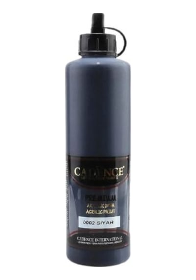 Cadence 0002 Siyah Premium Akrilik Boya 750 Ml