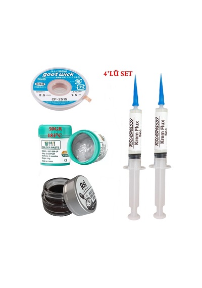 Best Krem Lehim 183 C 50gr Havya Uc Temizleyici Flux Lehim Toplama Cp-2515 Lehim Emme Teli Seti05