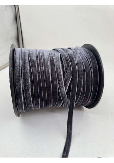 Paşateks- 1 Cm Düz Kadife-5 Metre Füme