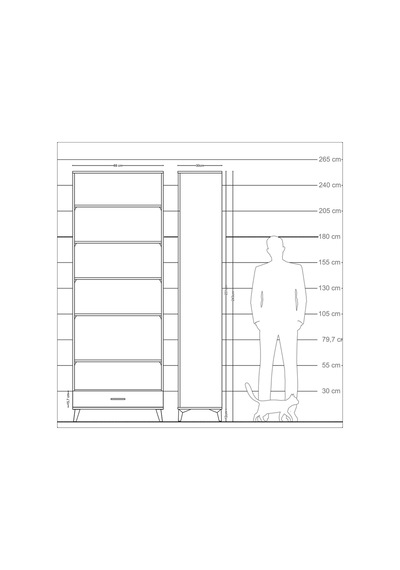 Arges Dolap 6 Raflı Tek Çekmeceli 88x30x243 Çam-antrasit Çam Arges Dolap 6 Raflı Tek Çekmeceli 88x30x243 Çam-antrasit Çam