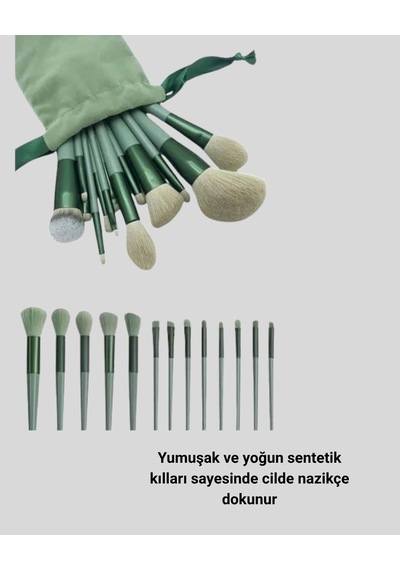 Mey İthalat 13 Parça Makyaj Fırça Seti Ergonomik, Dökülme Yapmayan, Taşınabilir