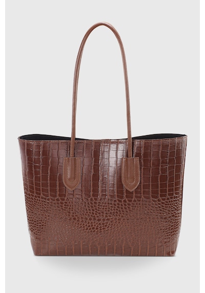 Housebags Kadın Retro Vintage Shopper Çanta Taba Krokodil 264 Taba
