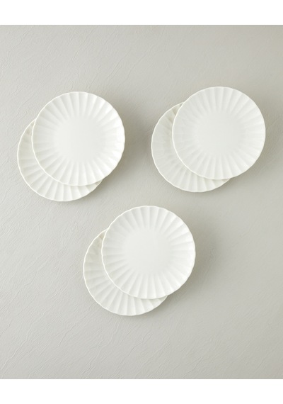 English Home Wave Porselen 6'lı Pasta Seti 20 Cm Beyaz