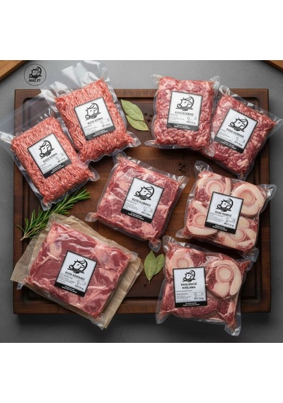 10 Kg Kuzu Eti Bereket Paketi - Kıyma, Kuşbaşı, Külbastı Ve Haşlamalık 500g Paket