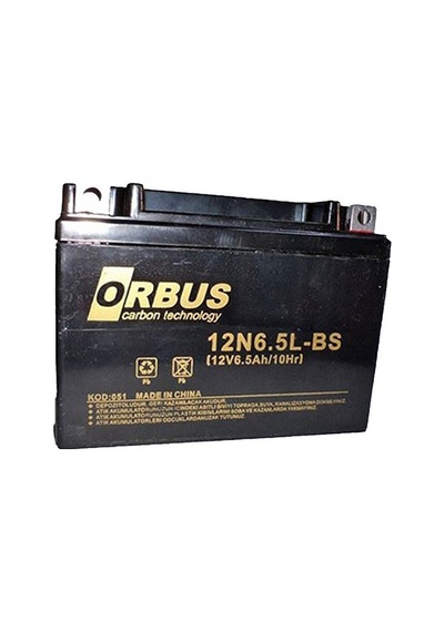 Orbus Motosiklet Aküsü 12 Volt 6.5 Amper Yeni Tarihli Taze Akü 139x66x100 Mm 2.05 Kg