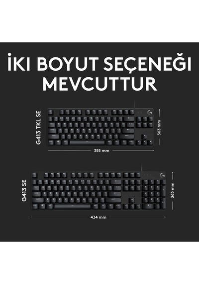 G413 Se Tkl Kablolu Oyuncu Klavyesi, Dokunsal Mekanik Anahtarlar, Arkadan Aydınlatmalı, Windows, Macos İle Uyumlu, Siyah