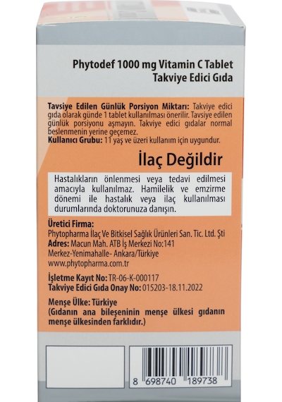 Phytodef Vitamin C 1000 Mg 3 x 60 Tablet