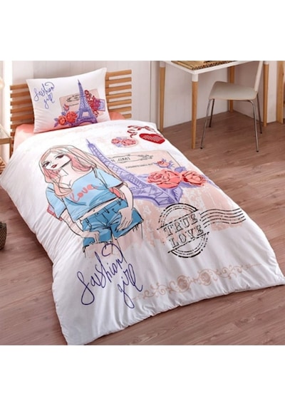 Taç Kristal Tek Kişilik Uyku Seti Fashion Beyaz