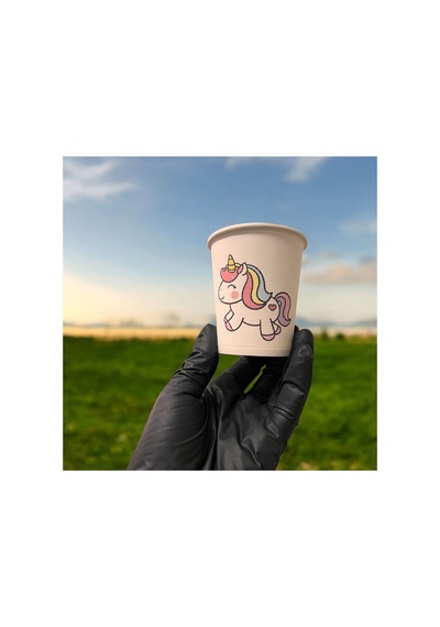 Unicorn Doğumgünü Konseptli Tek Kullanımlık 7 Oz 100 Adet Karton Bardak 1