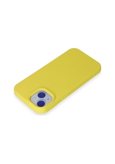 Apple, Uyumlu iPhone 15 Kılıf Nano İçi Kadife - Sarı - Aflc-877096