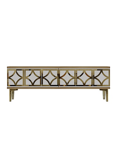 Tsa1237dbg - Lemtv120 Tv Stand, Tv Sehpası Safirmeşe - Beyaz - Gold 120cm Tsa1237dbg - Lemtv120 Tv Stand, Tv Sehpası Safirmeşe - Beyaz - Gold 120cm