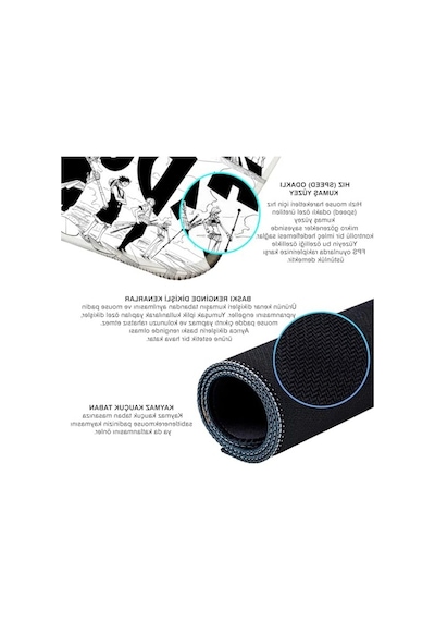 Porge Gaming Mouse Pad 70x30, 90x40 Mouse Pad Xxl Büyük Dikişli Oyuncu Mouse Pad Speed Mousepad One Piece Luffy, 80x30 Cm