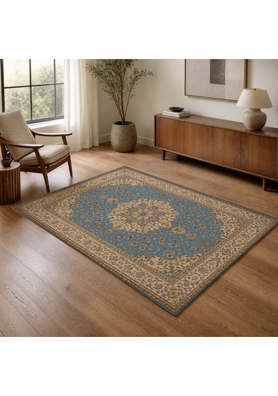 Kartela Halı Aro Halı Jüt Taban Dokuma Halı Mavi - 200 X 300 Cm