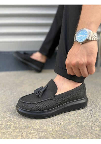 Mevese Monaco Bağcıksız Püsküllü Keten Erkek Günlük Spor Klasik Loafer Ayakkabı Siyah Siyah Keten Mevese Monaco Bağcıksız Püsküllü Keten Erkek Günlük Spor Klasik Loafer Ayakkabı Siyah Siyah Keten