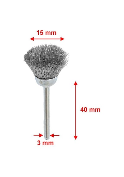 6068 Pimli Çanak Çelik Tel Fırça 15 Mm 2 Adet