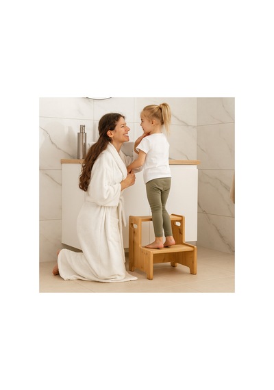 Fida Ahşap Çocuk Basamak Tabure Kaymaz Banyo Lavabo Yükseltici